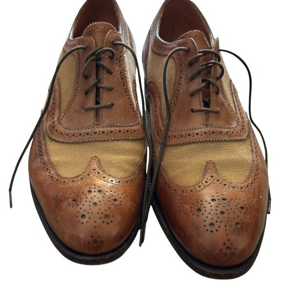 Sarroll Beverly Hills Men\'s Brown Leather Wing Tip Brogue Dress Shoes Size 7